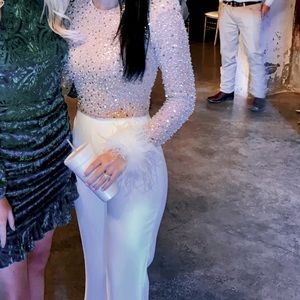 Nadine Merabi Amelia White Jumpsuit